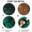 «Emerald Leaves Wood Slide I - Stone Geode», art mural rond en métal doré traditionnel-68673682