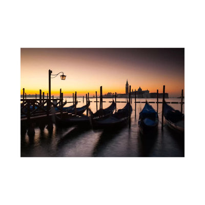 Italy, Venice, Sunrise, Gondolas by Mikolaj Gospodarek - Wrapped Canvas Painting