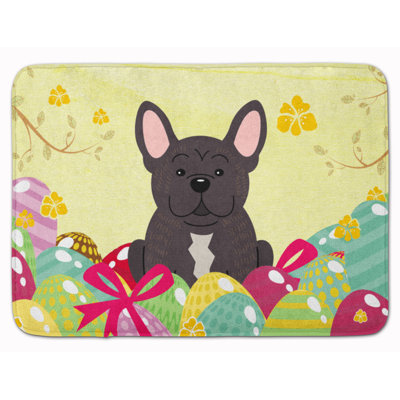 Tapis pour salle de bain en mousse à mémoire bringé bouledogue pour pâques œufs pâques Saroyan