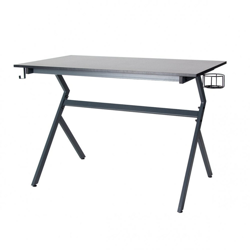 Metal Base Computer Desk, Black