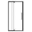 Porte de douche semi - pivotante en verre 44 48 po L 72 po, 1/4 po, 6 mm trempé, noir mat, imperméable et réversible pour une installation dans la salle de bain