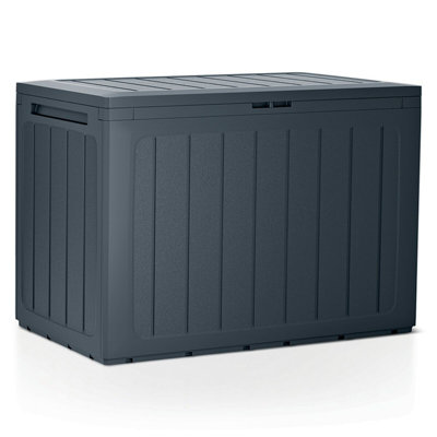 Dakota Fields Akshaj W Water Resistant Plastic Deck Box in Anthracite