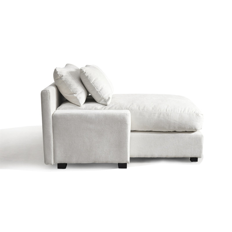 Upholstered Accent Chair, Beige Chenille