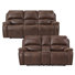 Yarnell 2PC Living Room Set In Heritage Brown-Sofa & Loveseat