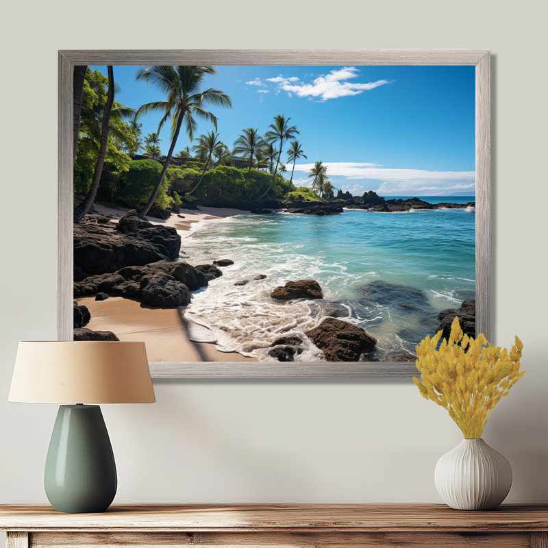 Maui Tropical Dreamscape II - Maui, impression sur toile encadrée, H 16 po x l 32 po x P 1 po, Cadre flottant brun