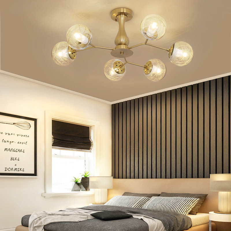 Lustre moderne 29,9 "en or 6 lumières, ampoules E26 incluses, 6