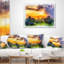 Coussin lombaire avec magnifique paysage imprimé aquarelle Schafer