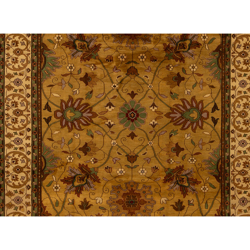 Tapis beige et ivoire noué à la main de haute qualité