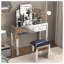 Coiffeuse Miroir, coiffeuse 2 tiroirs, sans miroir ni tabouret