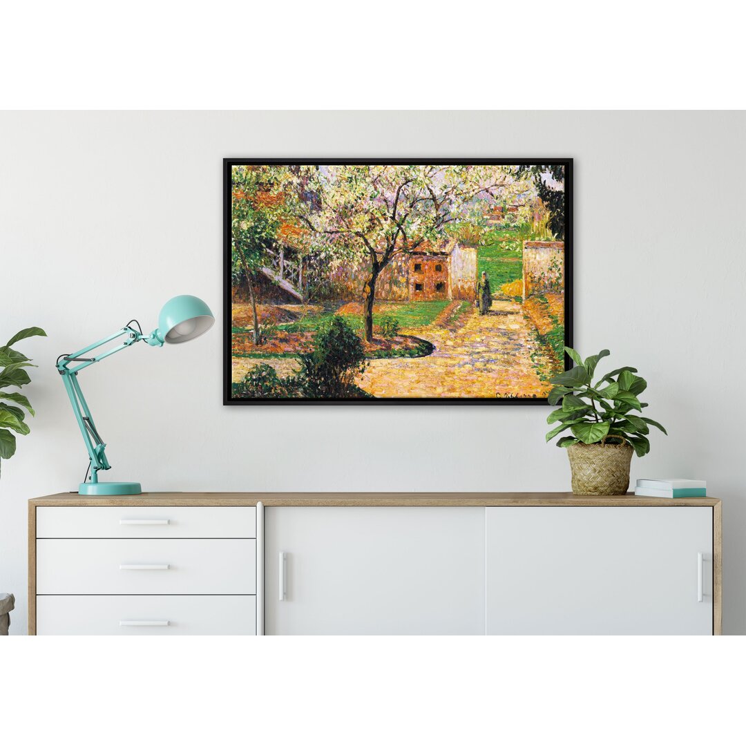 Gerahmtes Leinwandbild Flowering Plum Tree Eragny von Camille Pissarro