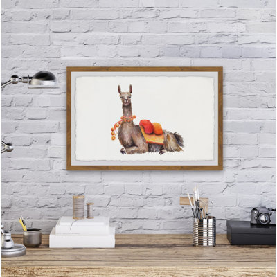 Orange Pack Llama - Single Picture Frame Print