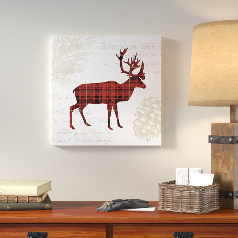 «Plaid Lodge I», impression sur toile, H 36 po x l 36 po x P 1,5 po, Toile tendue