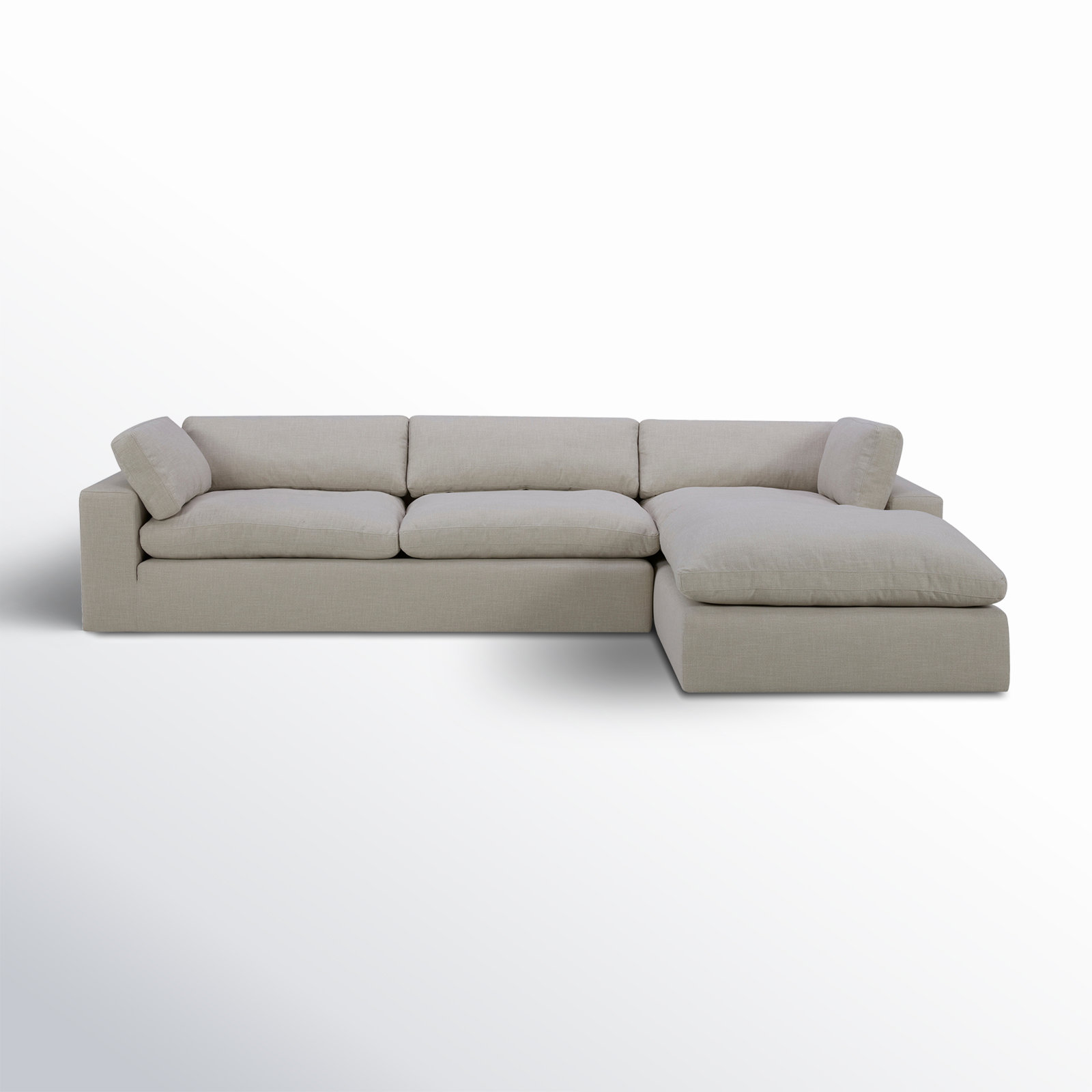 Asher 2 - Piece Upholstered Chaise Sectional, Effie Linen Performance Linen, Right Hand Facing