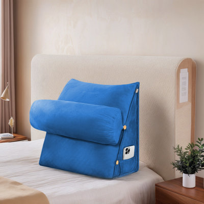 Coussin de lecture réglable pour lit et canapé - Coussin de dossier avec housse en velours de cristal amovible