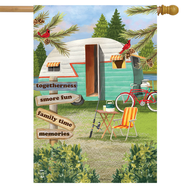Drapeau de la maison d'été Woodsy Camper
