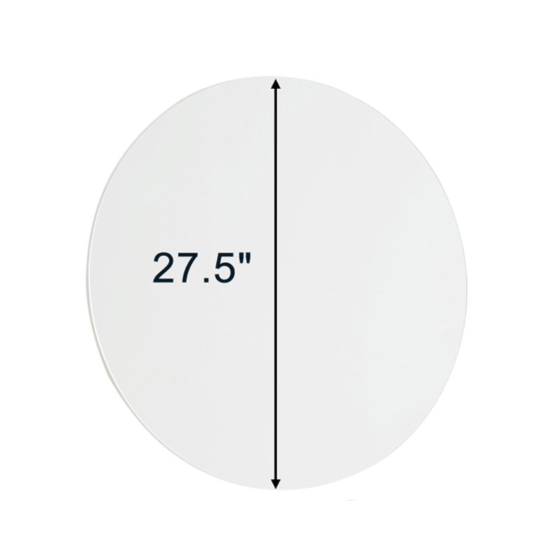 Miroir de salle de bain 70 cm, miroir rond, panneau blanc mat