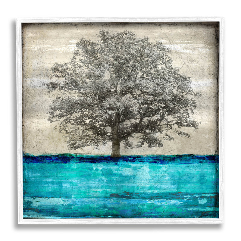 Art moderne giclée sur un arbre turquoise moderne par Eric Turner, H 24 po x l 24 po x P 1,5 po