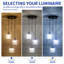 Luminaire suspendu de plafond réglable à 3 lumières de style campagnard avec cristaux K9-1758655145