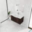 Meuble-lavabo, armoire de salle de bain avec lavabo en résine et portes à fermeture douce