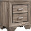 Table de chevet rectangulaire à 2 tiroirs de couleur taupe délavée, grande surface pour la chambre à coucher, table de chevet de 16,5 po de profondeur et 23,5 po de largeur, structure classique, chambre à deux tiroirs