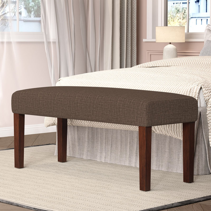 Banc d'appoint 44 "de large avec pieds solides, tabouret de hall d'entrée, Brun