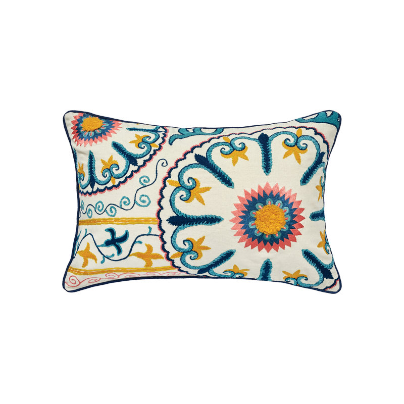 Drew Embroidered Throw Pillow