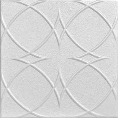 Circles and Stars 1.6 ft. x 1.6 ft. Polystyrene Glue-up Ceiling Tile