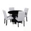 Ensemble de table de salle à manger 5 pièces avec table ronde et 4 chaises-643910989-643910988