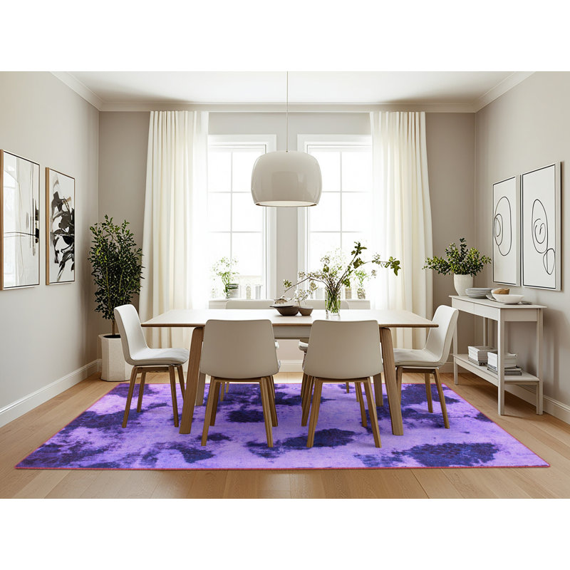 Delfa Wool Abstract Indoor Rug, Rectangle 7' x 10'
