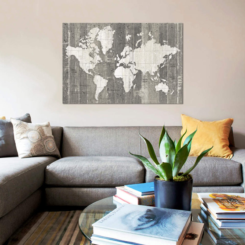Old World Map by Wild Apple Portfolio - Print on Canvas, 101.6 cm H x 66.04 cm W x 3.175 cm D, No Frame