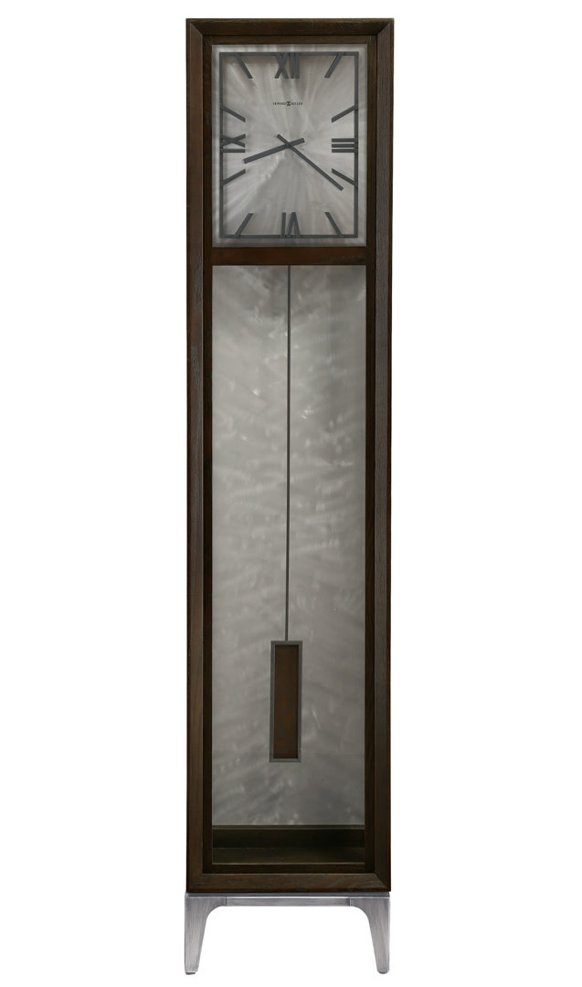 Reid Modern Grandfather Clock, Machined Steel and Wrought Iron, Triple Chime Harmonic Movement Howard Miller®