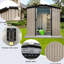 Remise de jardin en métal brun avec toit Apex et porte coulissante - Solution de rangement à long terme idéale pour les espaces de loisirs