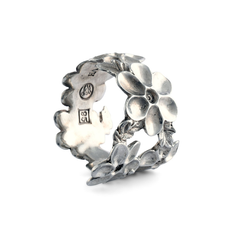 Arche of Bees Pewter Lilacs Flower Napkin Ring