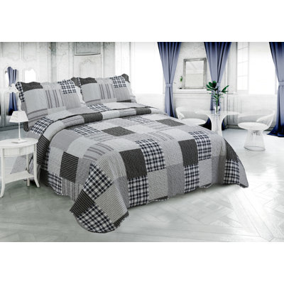 Ensemble de courtepointe 3 pièces avec douillettes matelassées Marina