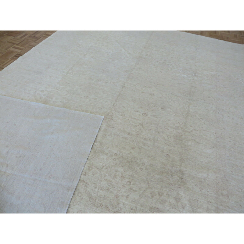 Tapis de zone en laine 9 pi x 11 pi 9 po one-of-kind à la main noué la Aslihan