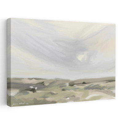 Paysage serein de ciel abstrait, paysage minimaliste éthéré, art mural nature