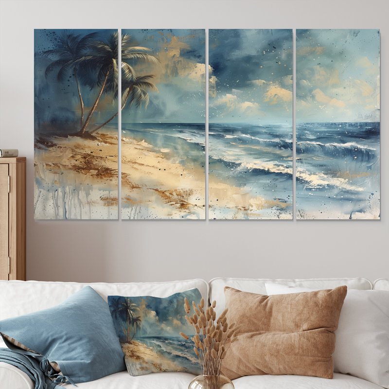 Ensemble d'art sur toile Santoro - Palmiers et palmiers, H 28 po x l 48 po