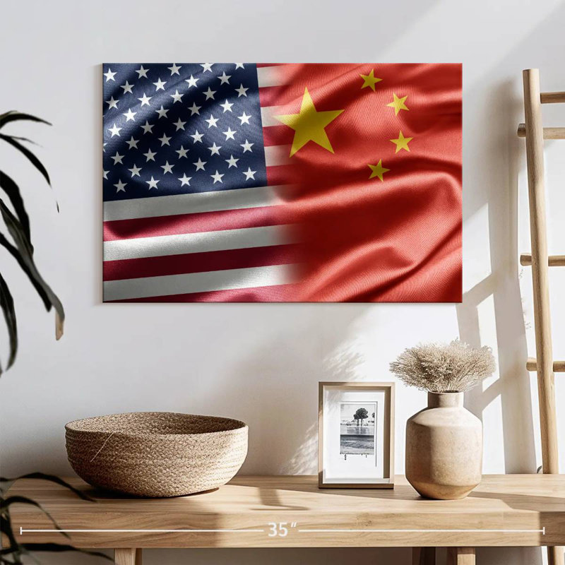 Borges China And USA Flag, 32" H x 48" W