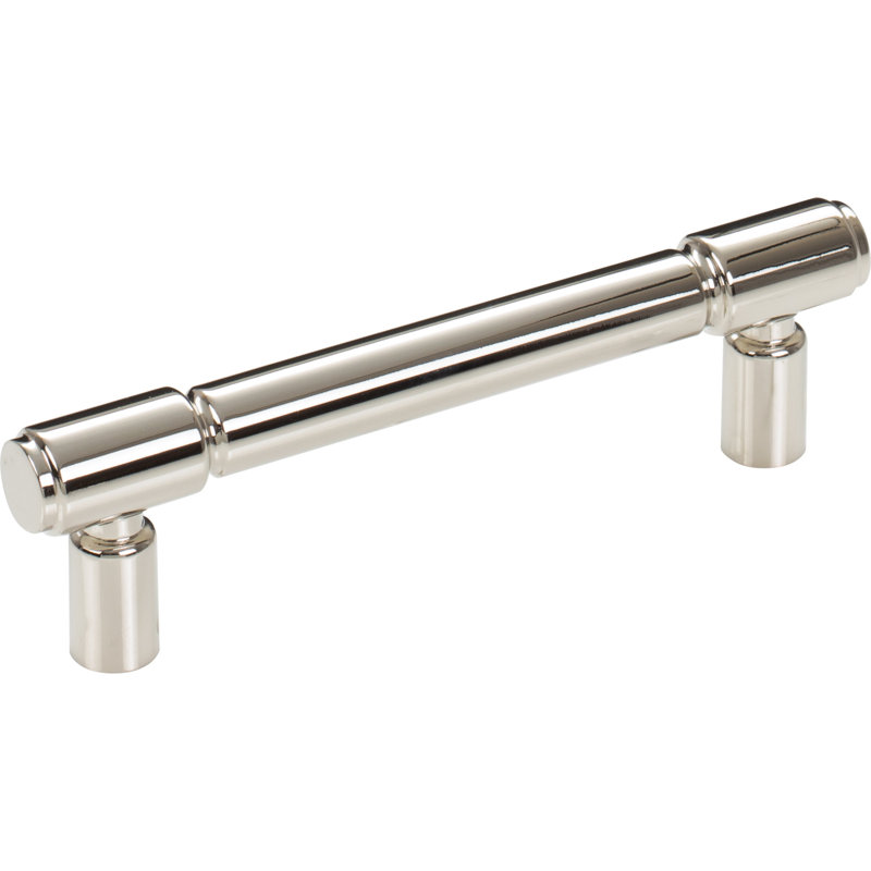 Clarence Bar pull, Polished Nickel, 3 3/4" Center to Center
