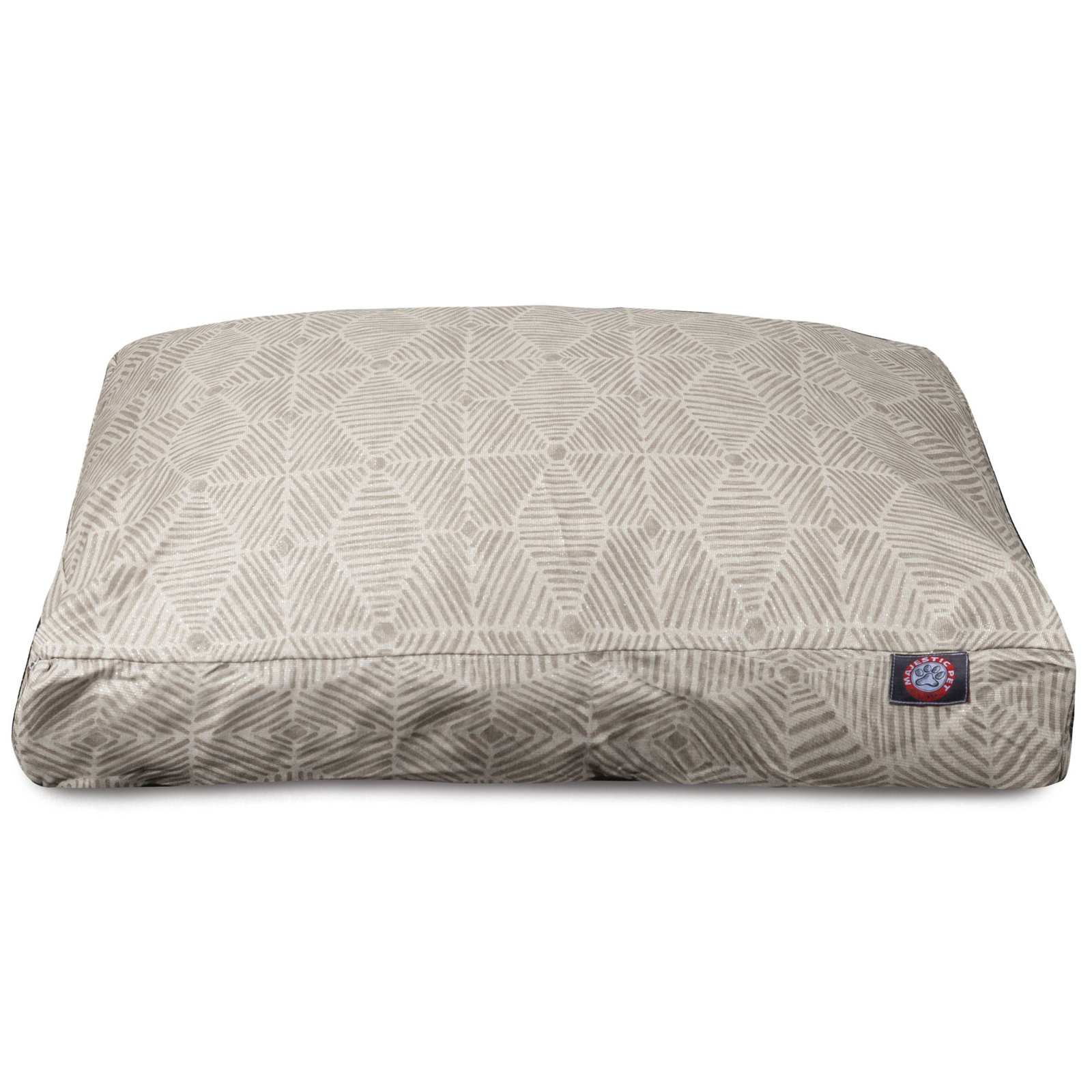 Charlie Orthopedic Geometric Pet Pillow, Beige Metallic, Small (20" W x 27" D x 4" H);