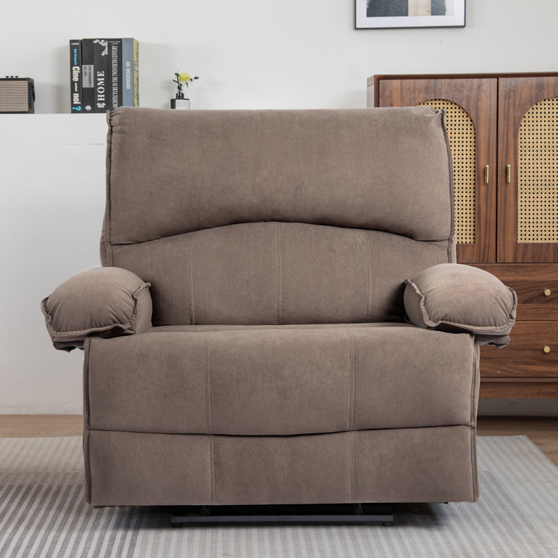 Fauteuil inclinable manuel surdimensionné pour le salon, Brun