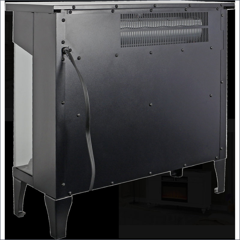 Indoor Fireplaces 24-Inch Modern 3-Sided Glass Electric Fireplace | Freestanding | Electric, Black