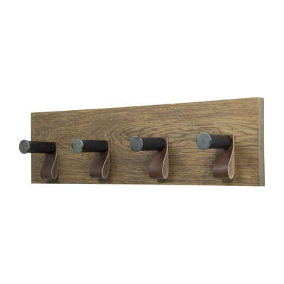 Lewis Solid Wood Wall 4 - Hook Wall Mounted Coat Rack