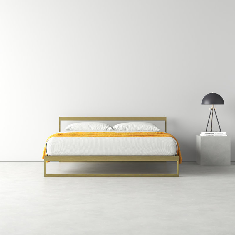 Aston Open-Frame Bed, King, Gold