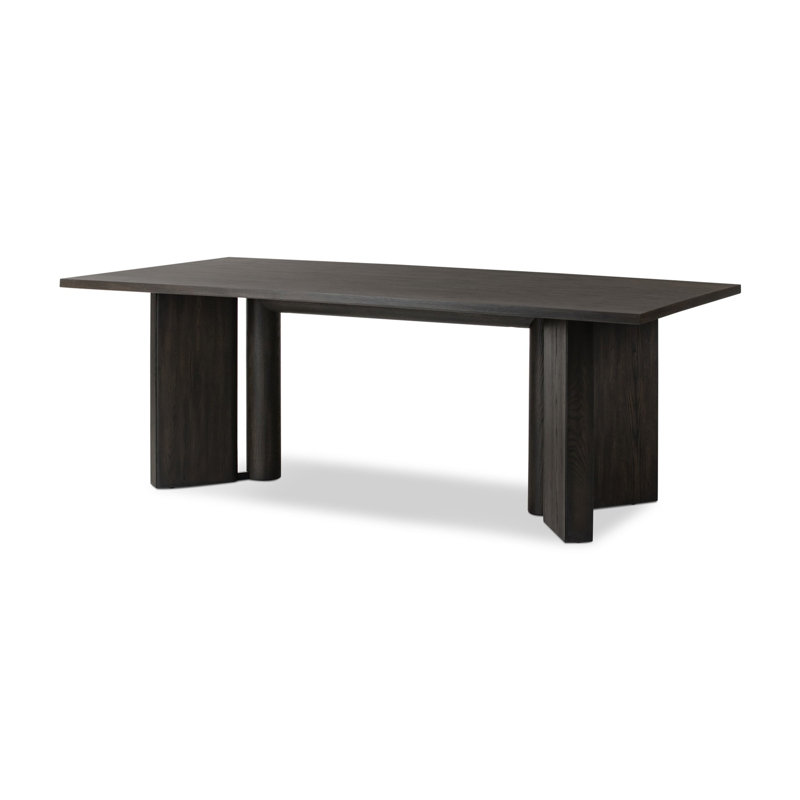 Table de salle à manger Olly, Placage gris fumé, 30" H x 100" D x 100" W