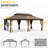 14'x 22' Hardtop Gazebo With Wood Grain Aluminum Frame & Galvanized Steel Roof, Includes Enclosed Curtains & Netting For Patio, Deck, And Backyard-118565080
