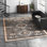 Tapis en jute de style sud-ouest noir / ivoire Mickie