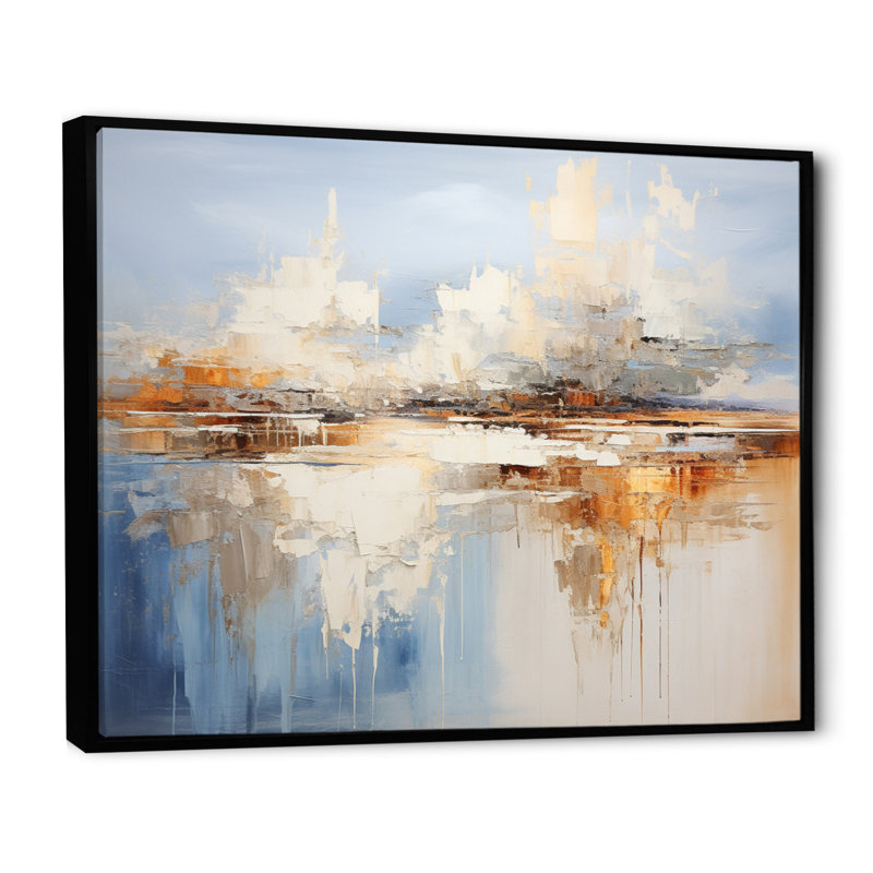 Coastal Ocean Coastal Reflections - Landscapes Wall Decor, Cadre flottant noir, H 34 po x l 44 po x P 1,5 po