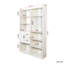 Tablette de rangement moderne blanche avec tiroirs et panneau perforé - Bibliothèque polyvalente pour la maison ou le bureau