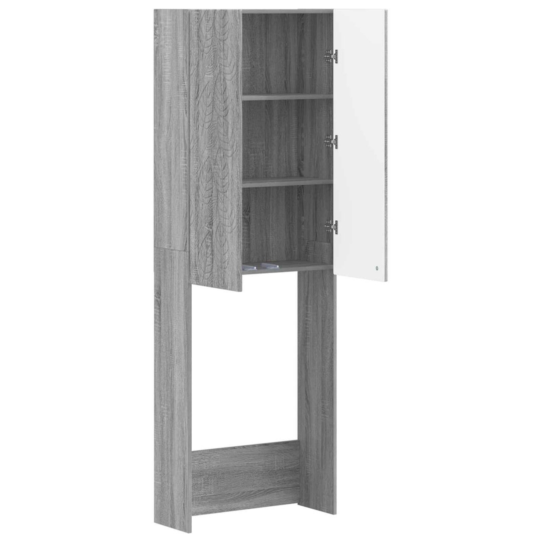 Toilet Cabinet with Shelf with Storage DELFT Engineered Wood Bathroom